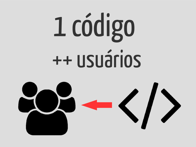1 código
++ usuários
