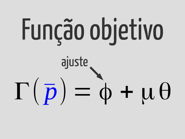 Γ(¯
p) = φ + μθ
Função objetivo
ajuste
