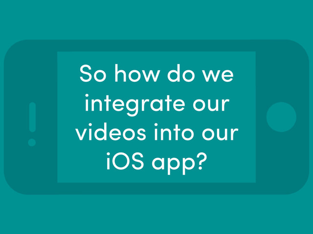 So how do we
integrate our
videos into our
iOS app?
