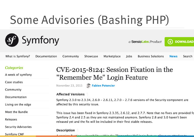 Some Advisories (Bashing PHP)
