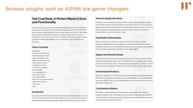Browser plugins such as AIPRM are game changers
