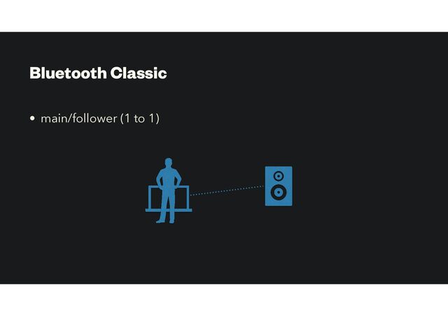 Bluetooth Classic
• main/follower (1 to 1)
