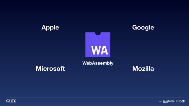 WebAssembly
Apple
Microsoft
Google
Mozilla
