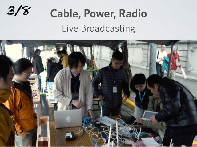 Cable, Power, Radio
Live Broadcasting
3/8
