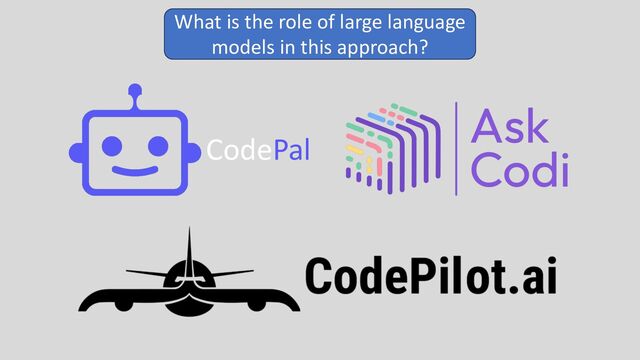 What is the role of large language
models in this approach?
CodePal
