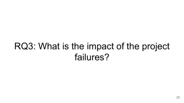 RQ3: What is the impact of the project
failures?
25
