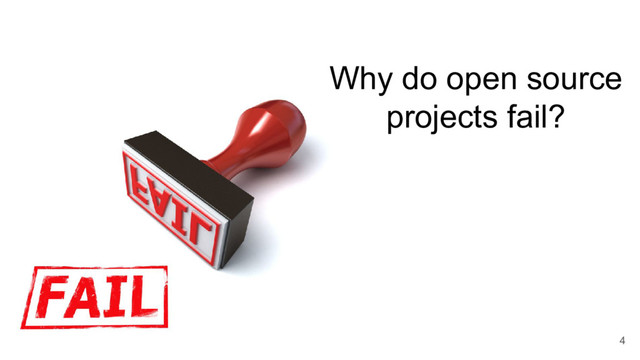 Why do open source
projects fail?
4
