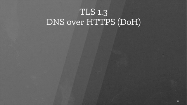 TLS 1.3
DNS over HTTPS (DoH)
23
