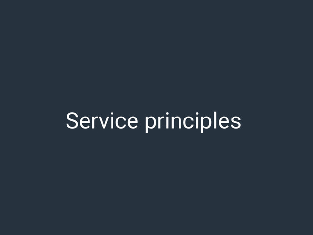 Service principles
