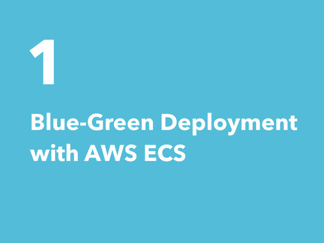 1
Blue-Green Deployment
with AWS ECS
