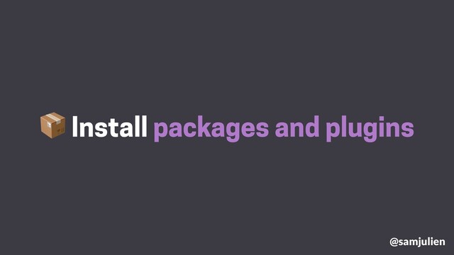  Install packages and plugins
@samjulien
