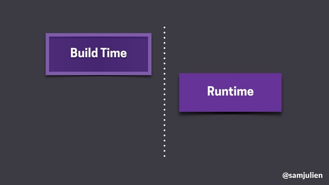 Build Time
Runtime
@samjulien
