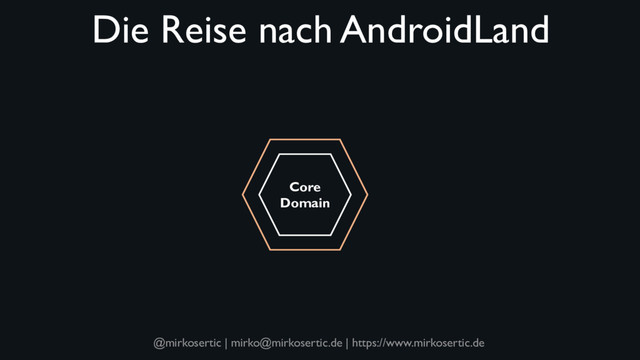 @mirkosertic | mirko@mirkosertic.de | https://www.mirkosertic.de
Die Reise nach AndroidLand
Core
Domain
