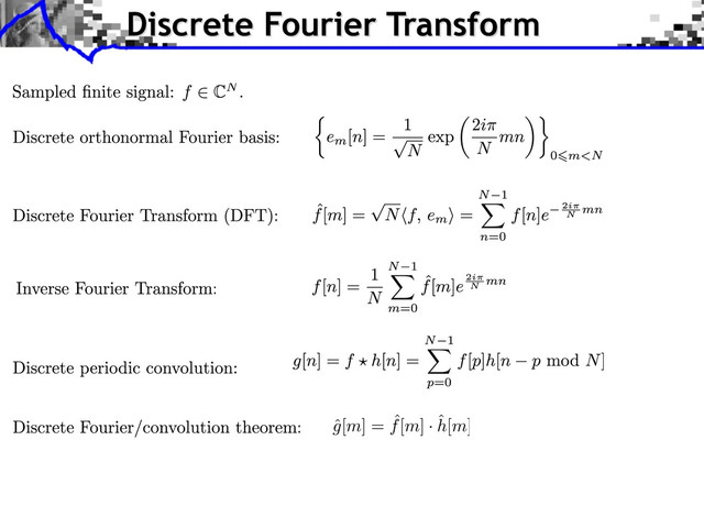 Discrete Fourier Transform
ˆ
g[m] = ˆ
f[m] · ˆ
h[m]
