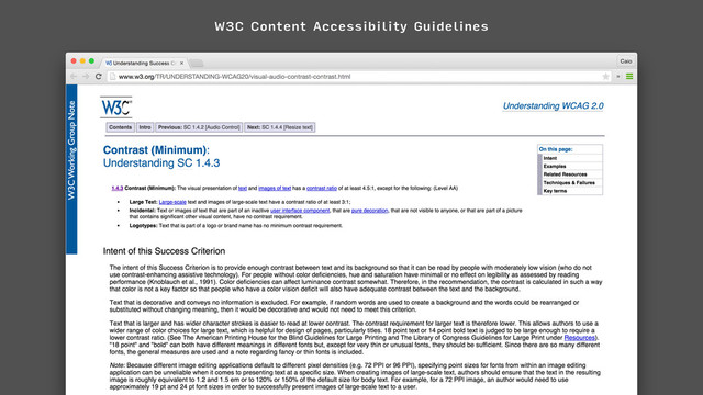 W3C Content Accessibility Guidelines
