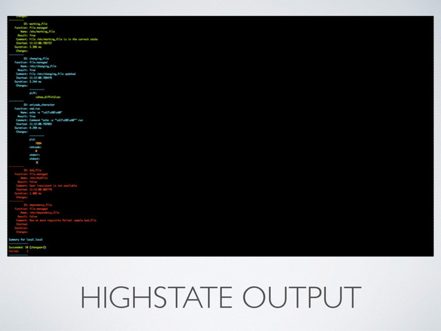 HIGHSTATE OUTPUT
