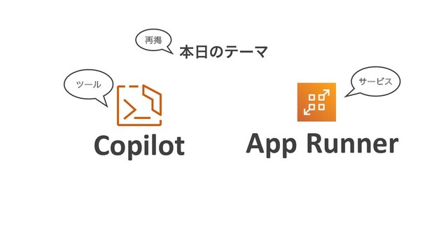 App Runner
Copilot
ຊ೔ͷςʔϚ
࠶ܝ
αʔϏε
πʔϧ
