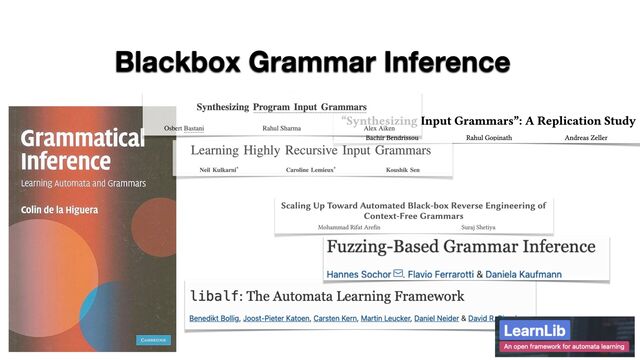 Blackbox Grammar Inference
