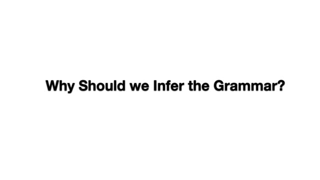 Grammar Inference with Pre
fi
x Queri
Why Should we Infer the Grammar?
