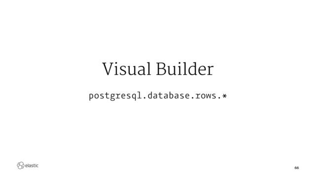 Visual Builder
postgresql.database.rows.*
66
