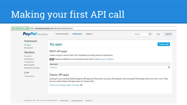 Making your first API call
