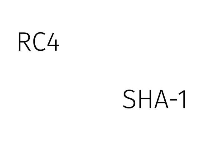SHA-1
RC4
