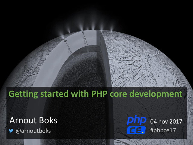 Getting started with PHP core development
@arnoutboks
Arnout Boks
#phpce17
04 nov 2017
