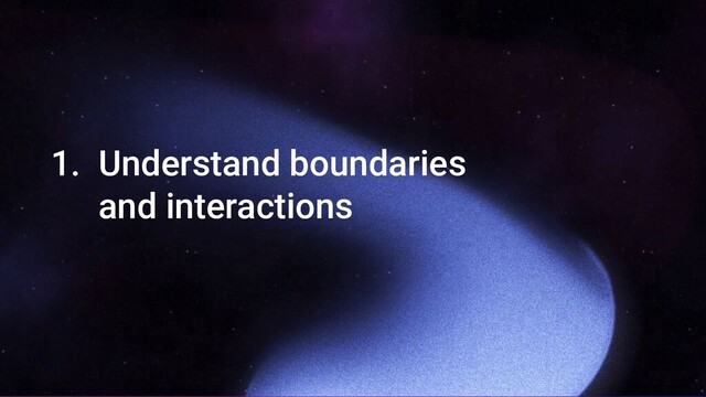 1. Understand boundaries
and interactions
