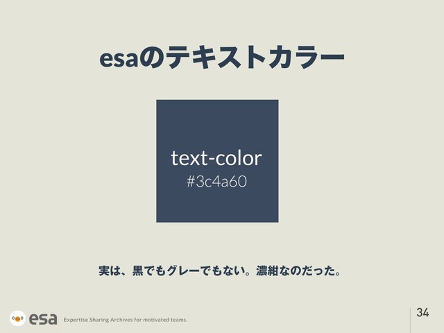 !34
esaͷςΩετΧϥʔ
r text-color
#3c4a60
accent-color
#f29600
base-color
#efede0
࣮͸ɺࠇͰ΋άϨʔͰ΋ͳ͍ɻೱࠠͳͷͩͬͨɻ
