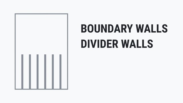 BOUNDARY WALLS
DIVIDER WALLS
