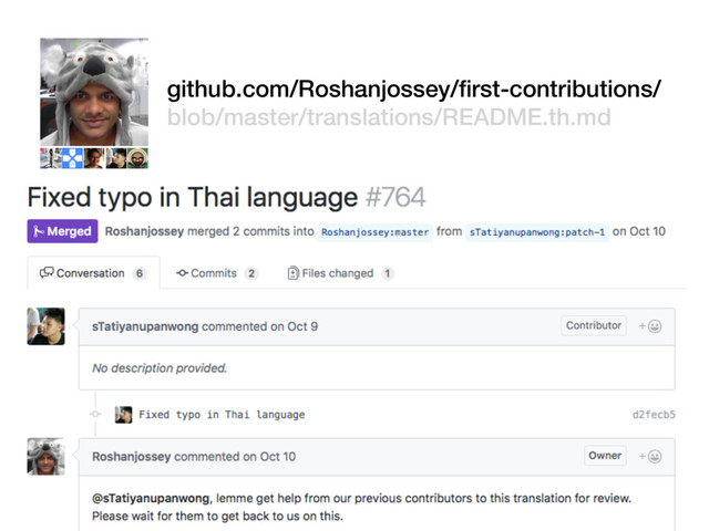 github.com/Roshanjossey/ﬁrst-contributions/
blob/master/translations/README.th.md

