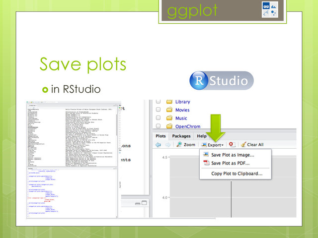 ggplot
Save plots
  in RStudio
