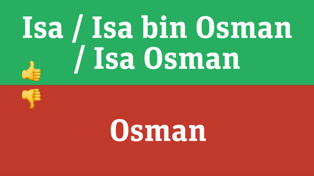 Isa / Isa bin Osman
/ Isa Osman
Osman


