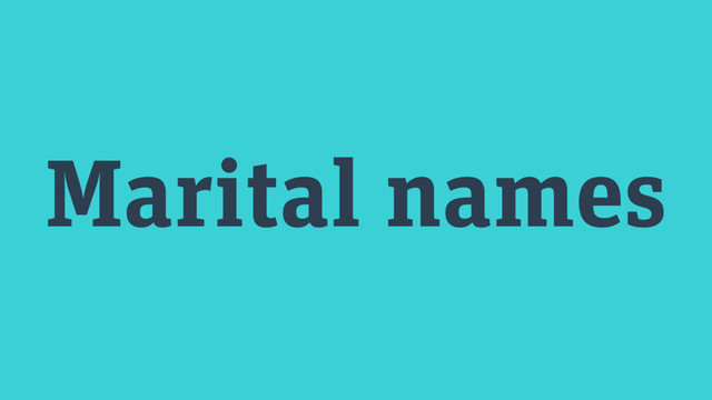 Marital names
