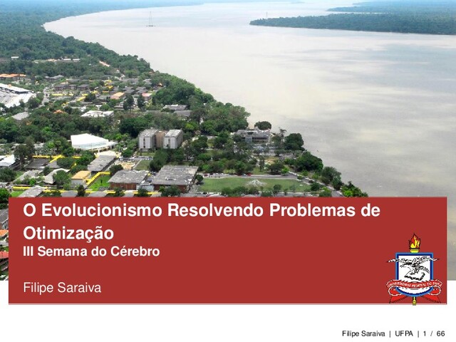 O Evolucionismo Resolvendo Problemas de
Otimização
III Semana do Cérebro
Filipe Saraiva
Filipe Saraiva | UFPA | 1 / 66
