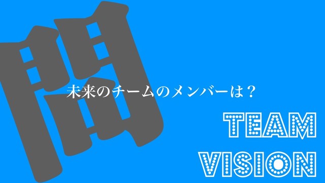 ໰
ະདྷͷνʔϜͷϝϯόʔ͸ʁ
Team
Vision
