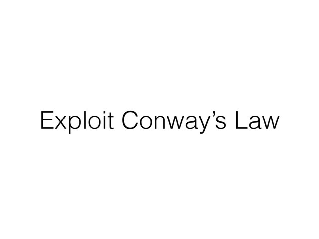 Exploit Conway’s Law
