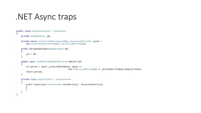 .NET Async traps

