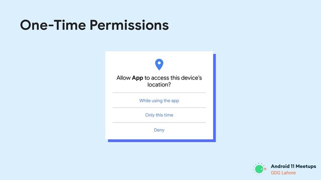 GDG Lahore
One-Time Permissions
