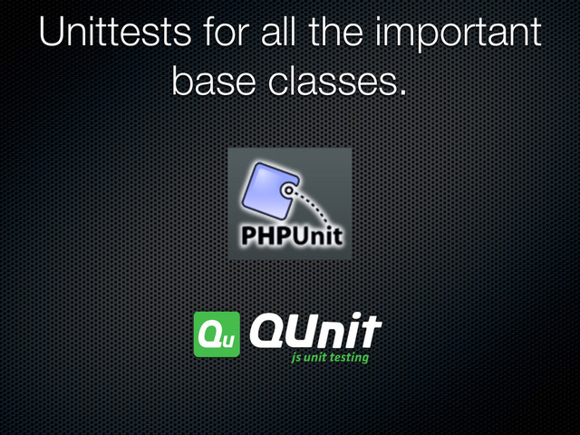 Unittests for all the important
base classes.
