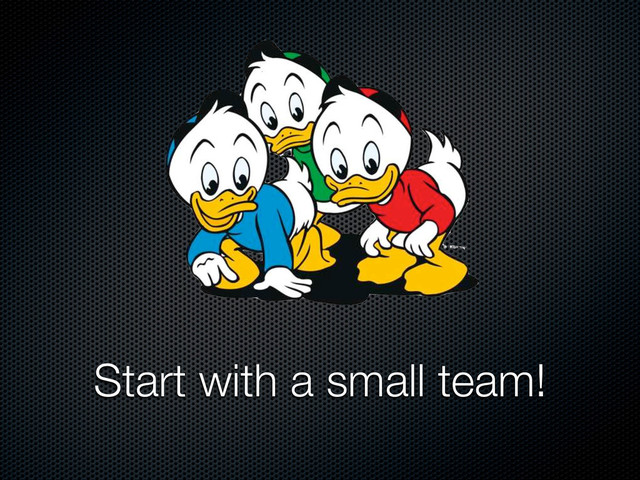 Start with a small team!
