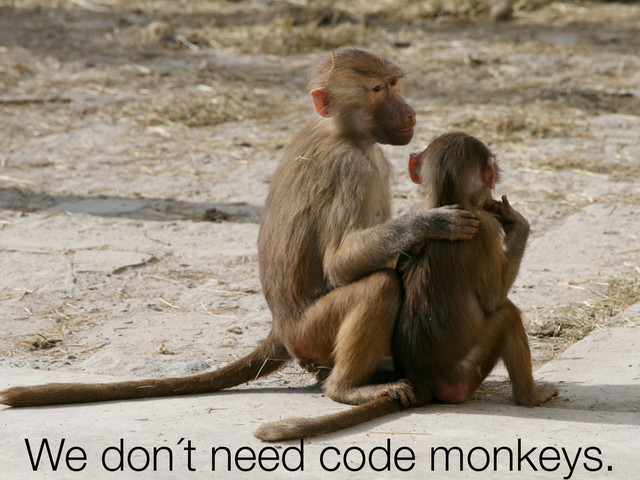 We don´t need code monkeys.
