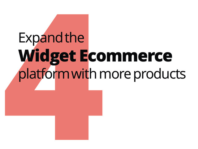 4
Expand the
Widget Ecommerce
platform with more products
