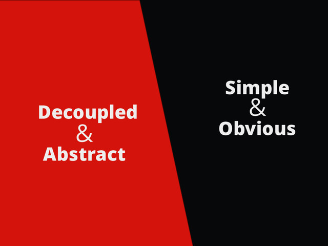Simple
Decoupled
Obvious
Abstract
&
&
