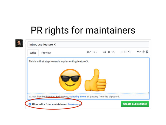 
PR rights for maintainers
