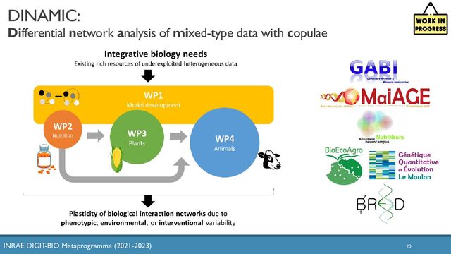 DINAMIC:
Differential network analysis of mixed-type data with copulae
23
INRAE DIGIT-BIO Metaprogramme (2021-2023)
