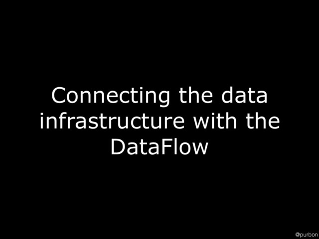 @purbon
Connecting the data
infrastructure with the
DataFlow

