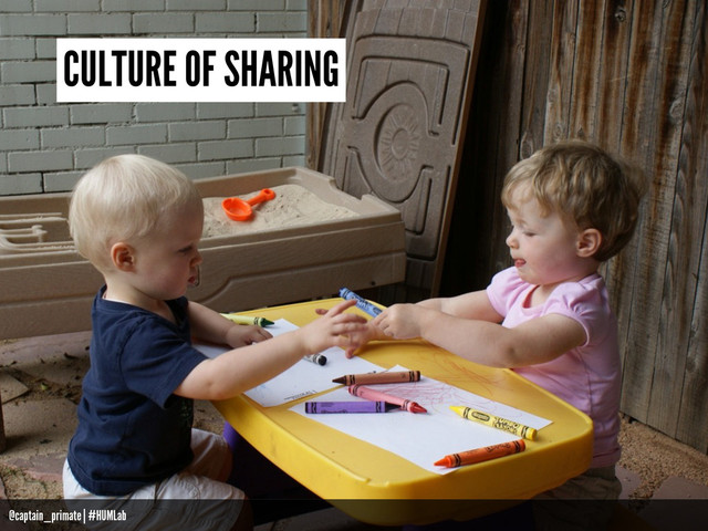 CULTURE OF SHARING
@captain_primate | #HUMLab

