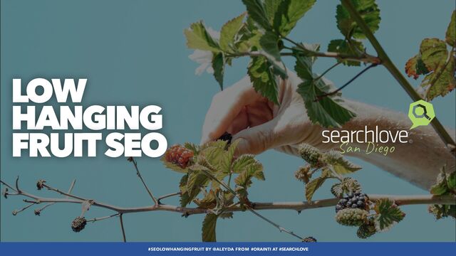 #SEOLOWHANGINGFRUIT BY @ALEYDA FROM #ORAINTI AT #SEARCHLOVE
#SEOLOWHANGINGFRUIT BY @ALEYDA FROM #ORAINTI AT #SEARCHLOVE
LOW
HANGING
FRUIT SEO
