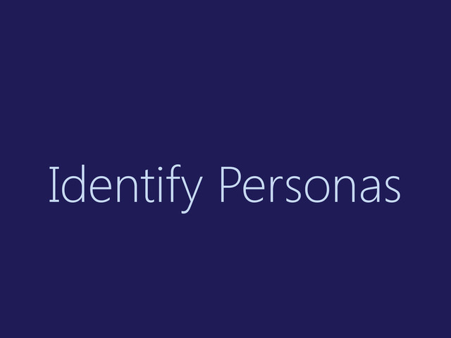 Identify Personas
